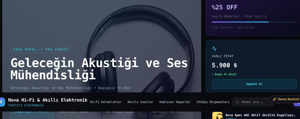E-ticaret projesindeki gerçek ürün kataloğu ekranı